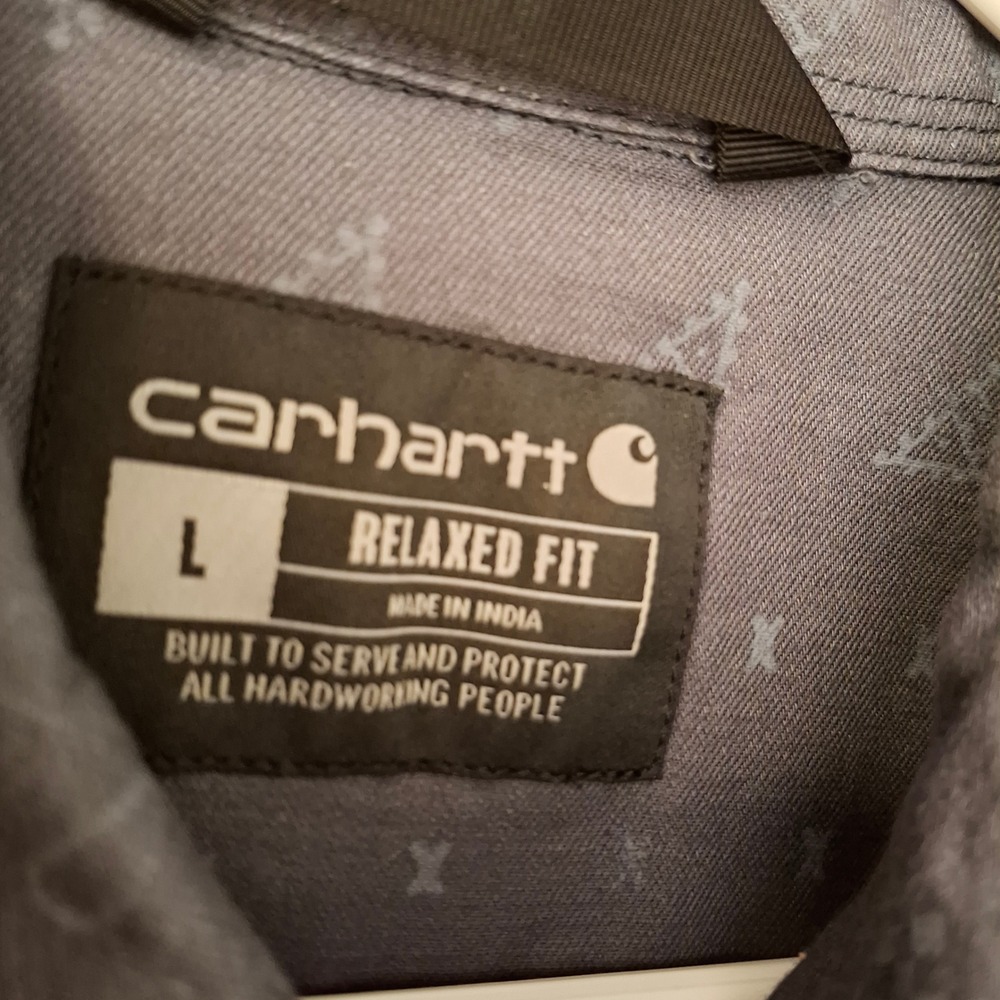 Carhartt Mens Relaxed Fit Short Sleeve Button Up Shirt‎ L TW6403M - Picture 7 of 8
